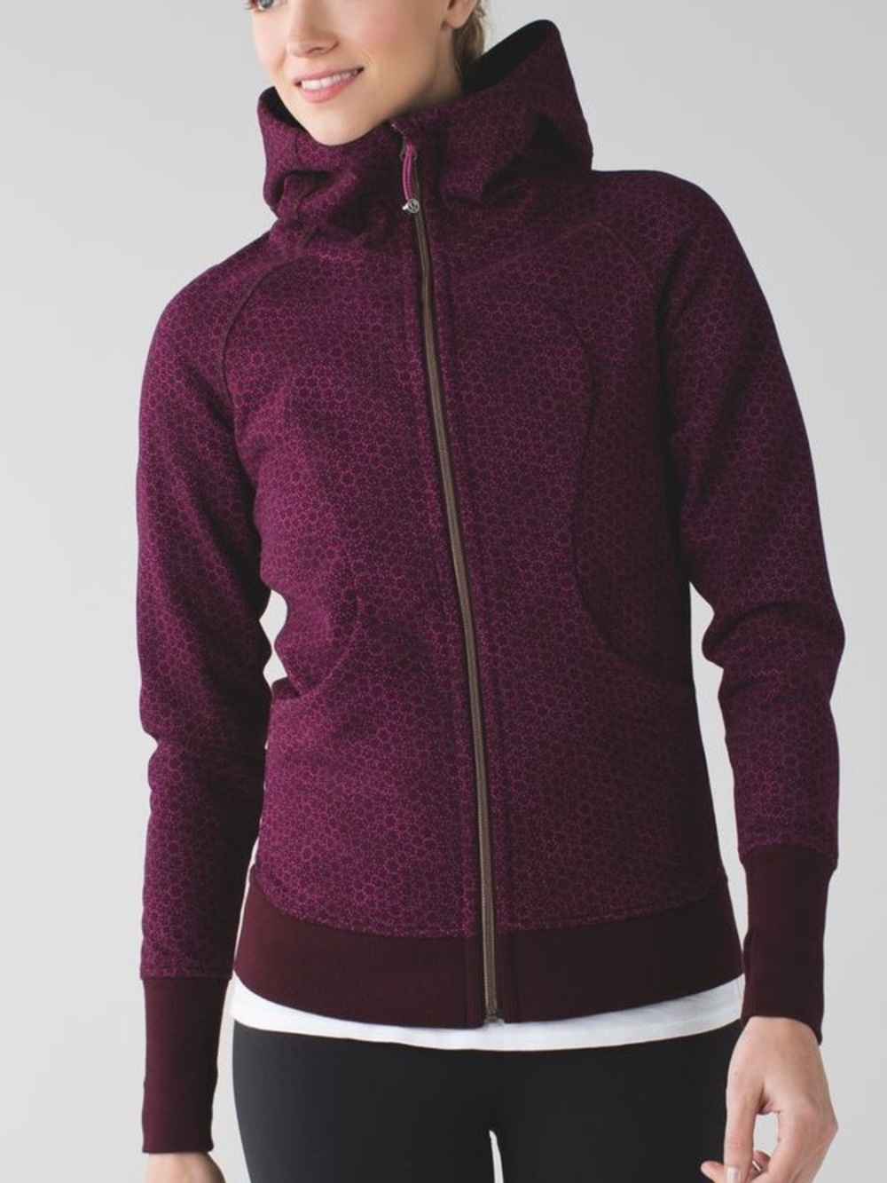 Lululemon Sz 6 Scuba Hoodie III in Star Pixel Raspberry Bordeaux Drama